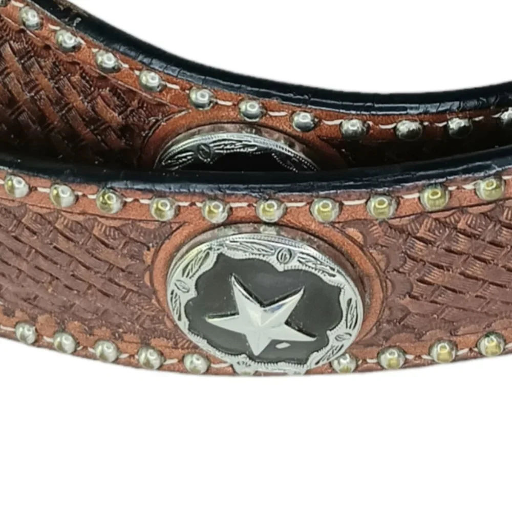Vintage Handtooled Leather Belt Size 42